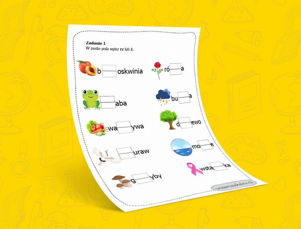 Wyrazy z ż i rz zadania ortograficzne dla klasy 2