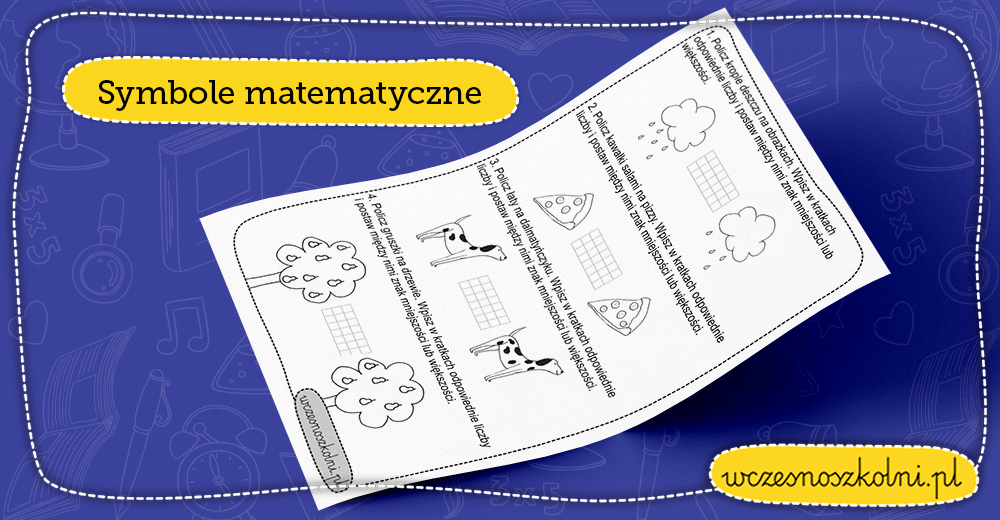 Znak Mniejszości I Większości Karty Pracy Znaki i =. Karta pracy dla klasy pierwszej - do pobrania!