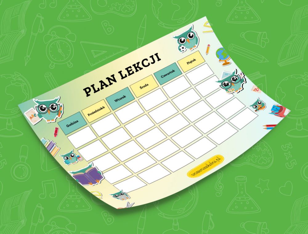 Plan Lekcji Spongebob Szablon Do Drukowania wczesnoszkolni.pl