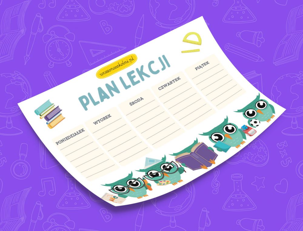 Plan Lekcji Spongebob Szablon Do Drukowania wczesnoszkolni.pl