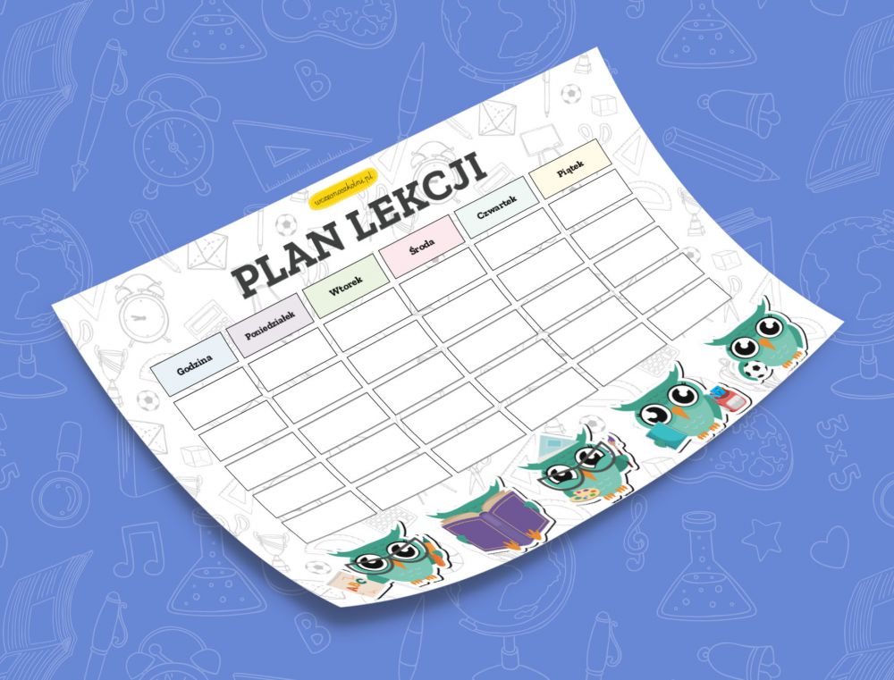 Plan Lekcji Spongebob Szablon Do Drukowania wczesnoszkolni.pl