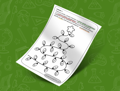 Świąteczne spółgłoski i samogłoski – kolorowanie lampek choinkowych
