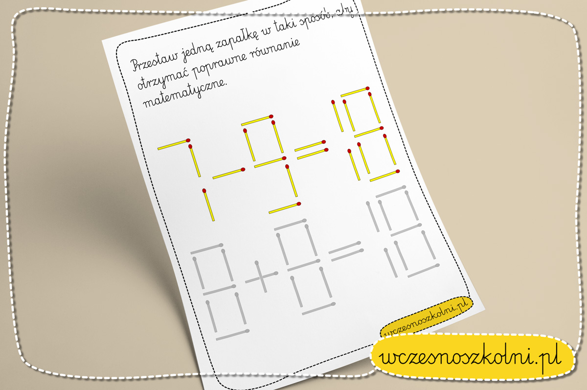Matematyczne zadanie z zapałkami